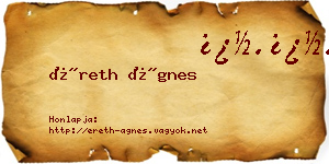 Éreth Ágnes névjegykártya