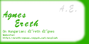 agnes ereth business card